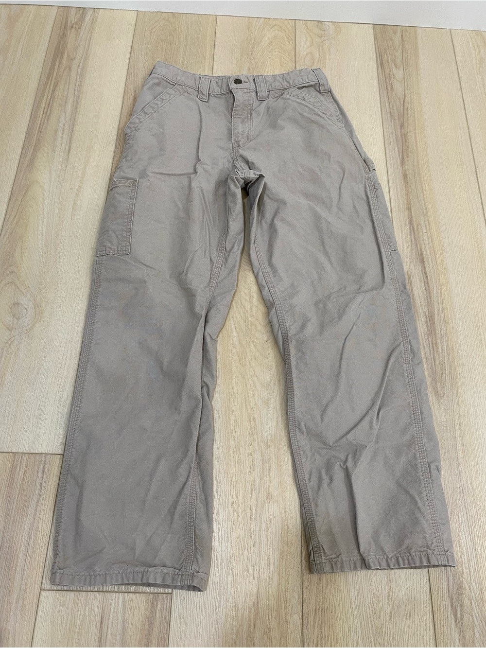 Carhartt Utility Carpenter Work Pants Loose Canvas Tan 32x30 B151 Tan Has Flaws